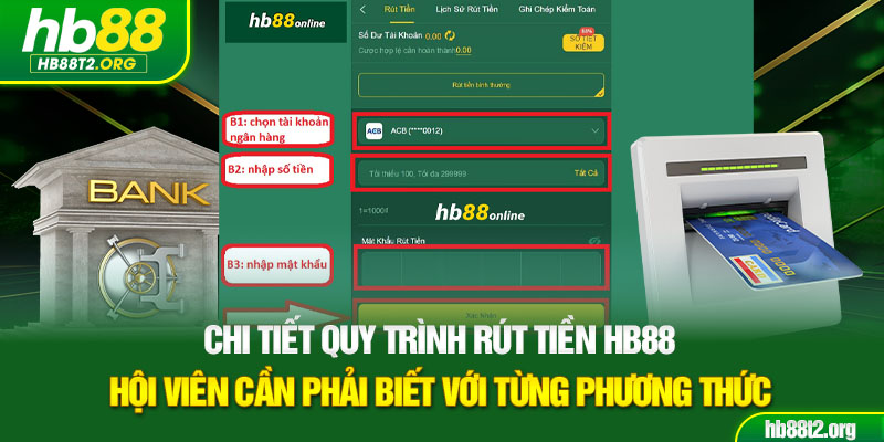 Chi tiết quy trình rút tiền HB88 hội viên cần phải biết với từng phương thức